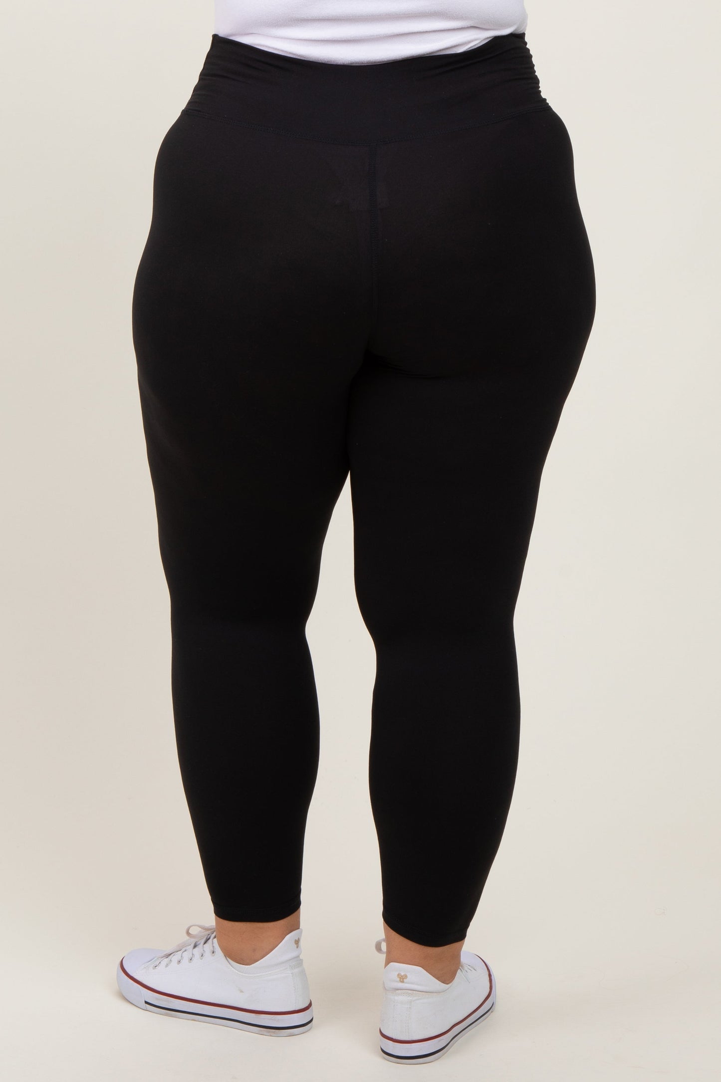Black Crossover Plus Leggings