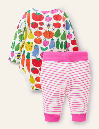 Body & Leggings Set-Ivory Garden Gang