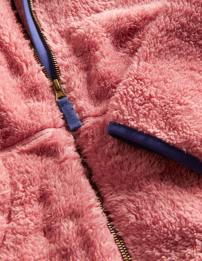 Borg Hoodie-Almond Pink