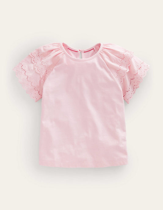 Broderie Mix T-shirt-Boto Pink