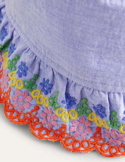Broderie Bucket hat-Chambray Blue