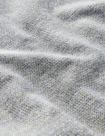 Boxy Sparkle Top-Grey Marl/Gold