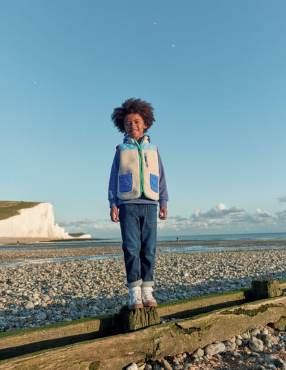 Borg Mix Gilet-Natural Borg