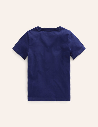 Boucle Detail Animal T-shirt-College Navy Elephant