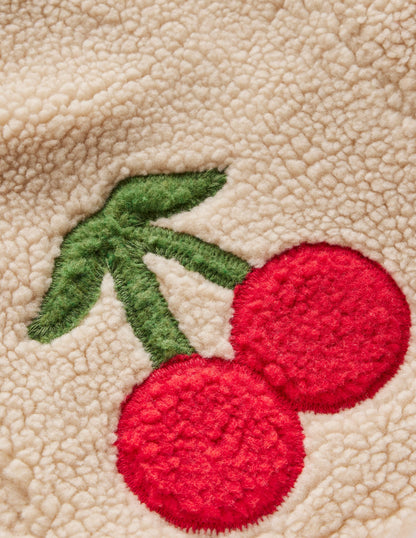 Borg Interest Jacket-Cherry Applique