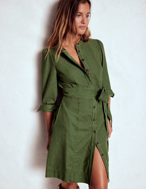 Bre Cord Short Dress-Fern