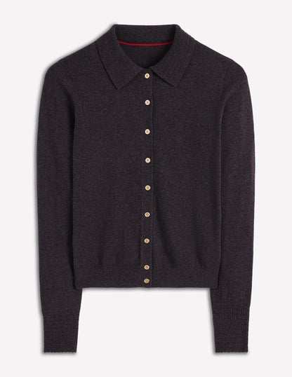Briony Stitch Cardigan-Charcoal Melange