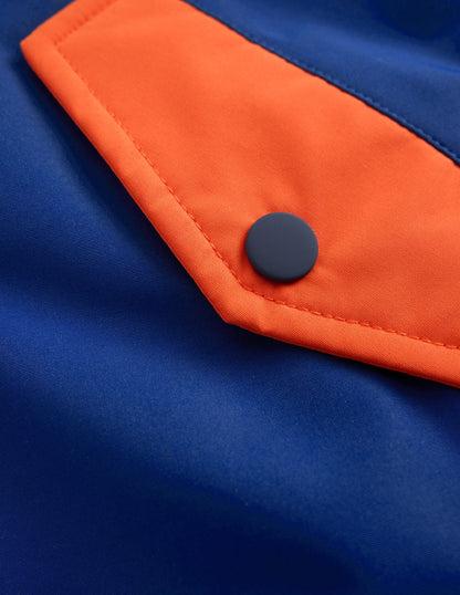 Boys Borg Lined Anorak-Orange Colour Block