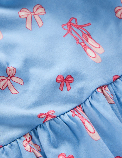 Blouson Sleeve Jersey Dress-Pale Blue Ballet Shoes