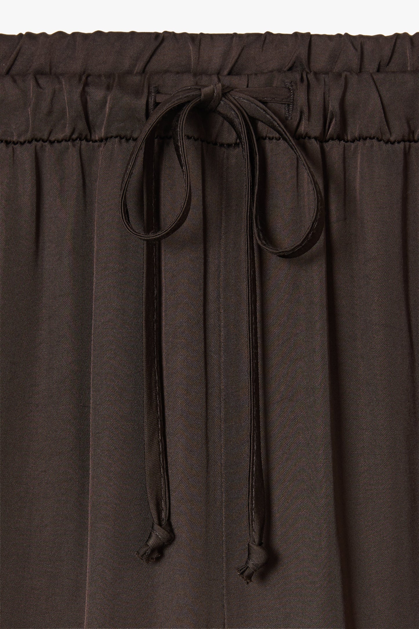 Belle Balloon Satin Trousers | Espresso Brown
