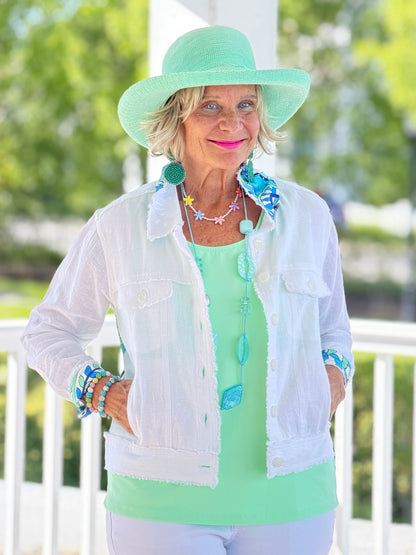 MINT MOSAIC LINEN JACKET