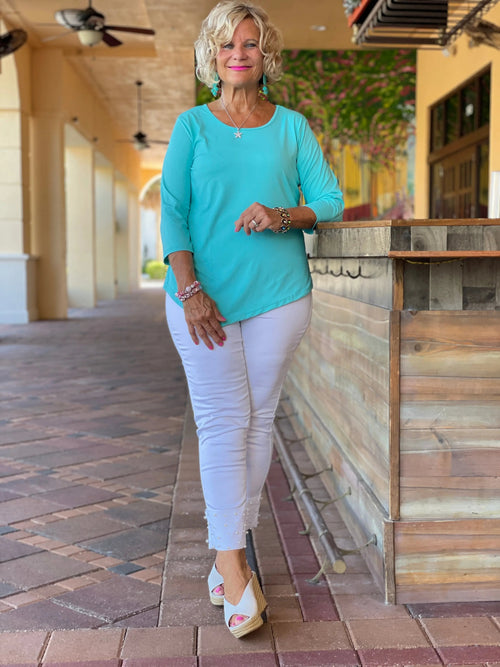 SEA FOAM ASYMMETRIC TOP