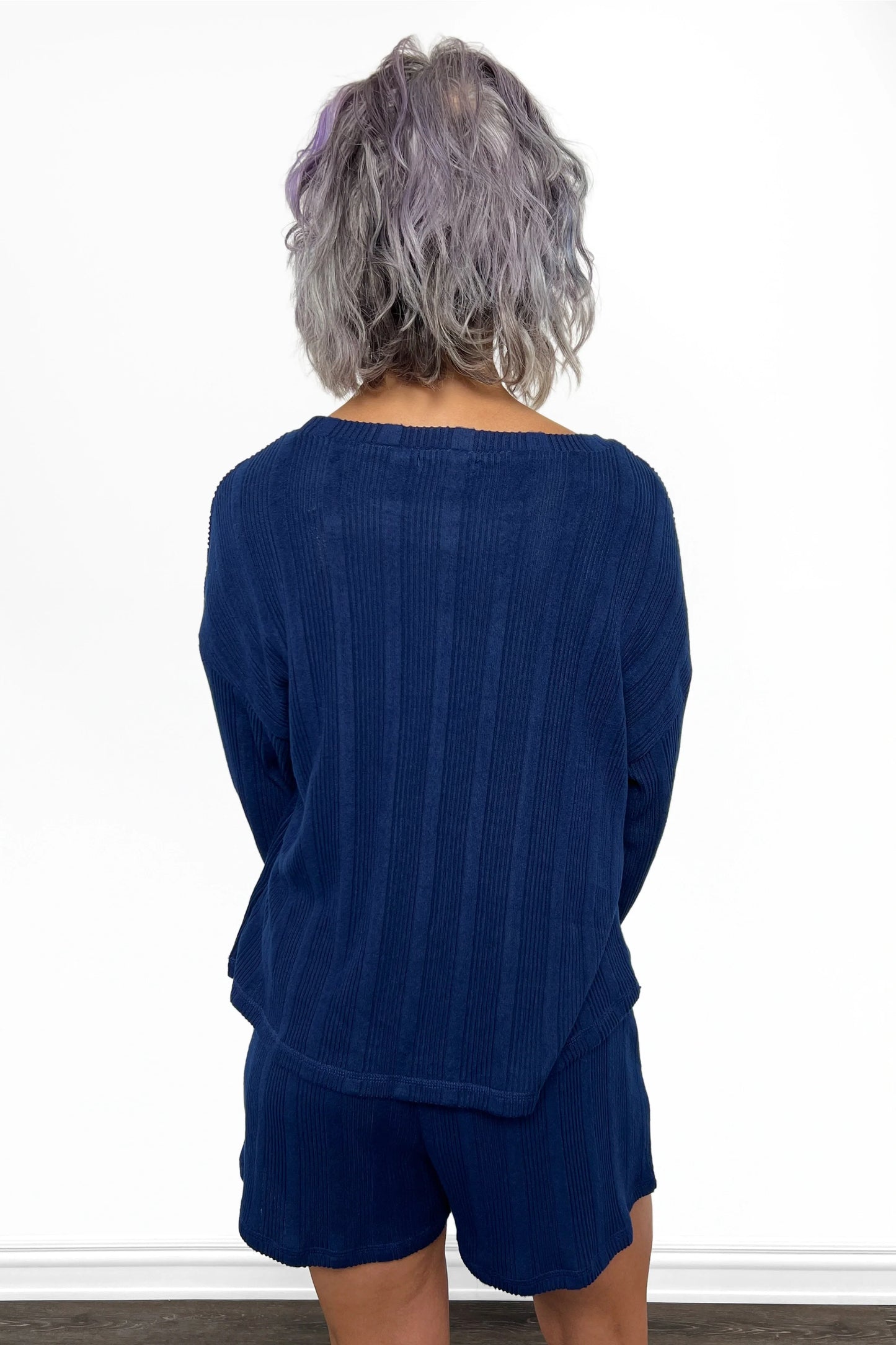 ALB Custom Women's Striped Long Sleeve Top and Shorts Set