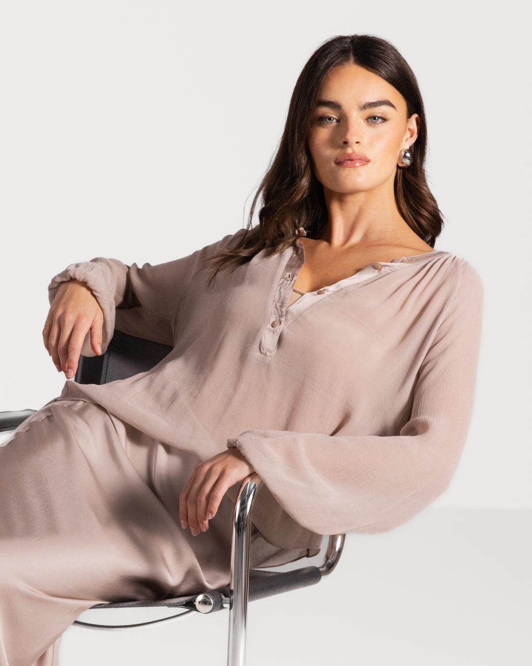 Jade Sheer Top | Dusty Pink