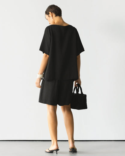 Penny Elastic Waist Shorts | Black