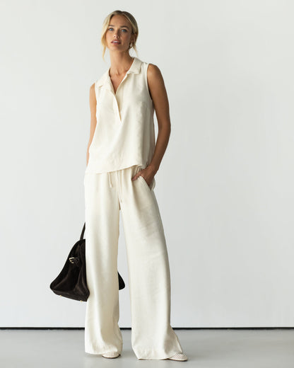 Sylvia Elastic Waist Trousers | Ivory