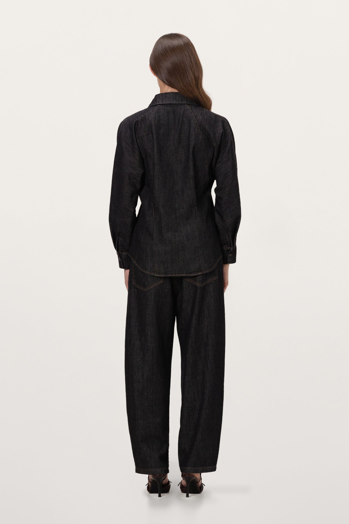 Aspen Barrel-Leg Elastic Waist Jeans | Dark Denim
