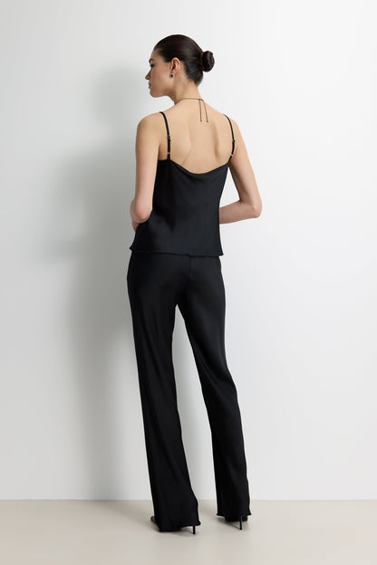 Odette Satin Vest | Black