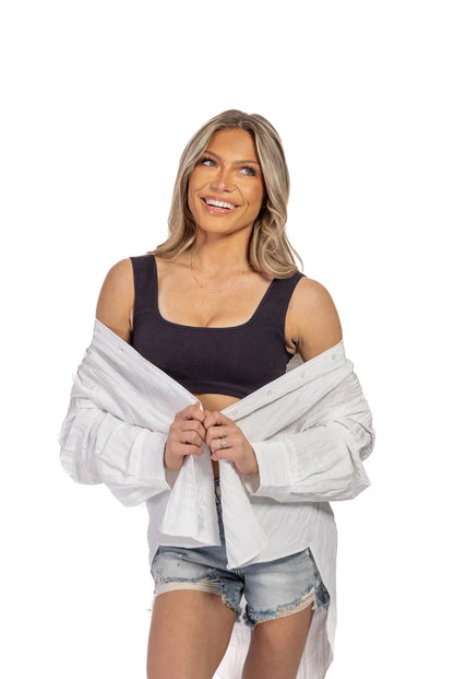 Women's Ribbed Square Neck Bralette