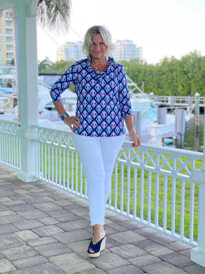 PINEAPPLE VACA RUFFLE TOP